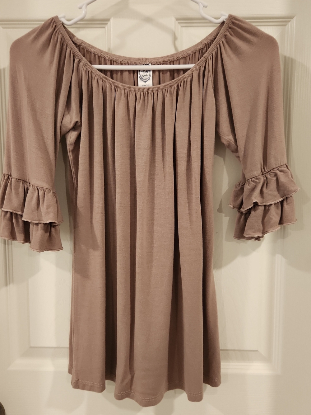 2B Together Ruffle Sleeve Blouse Women S Boho Peasant Top Made in USA